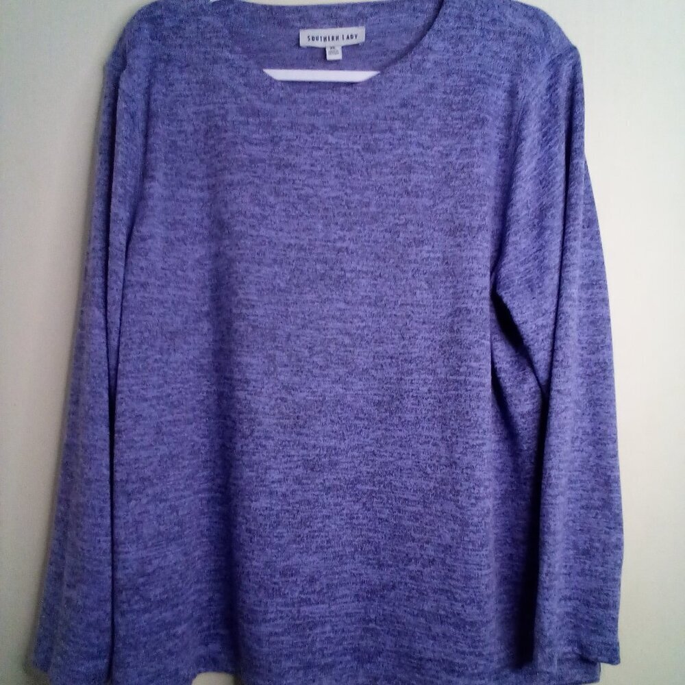 Southern Lady Shirt Women XL Long Sleeve Soft Stretch Purple